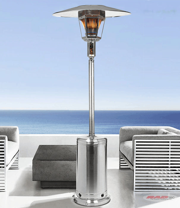 RADtec 96" Real Flame Propane Patio Heater - Stainless Steel Finish (40,000 BTU)