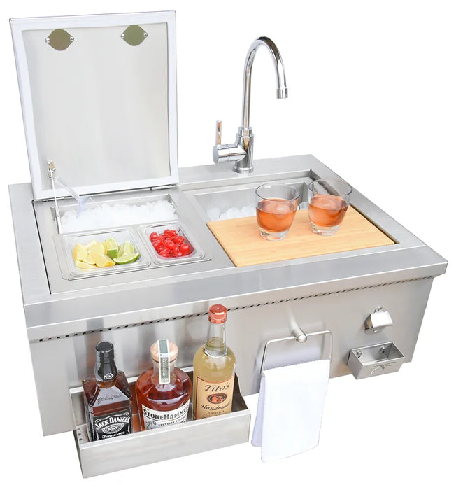 Kokomo Grills 30" Built-In Bartender Cocktail Station With Sink, Bottle Opener and Ice Chest