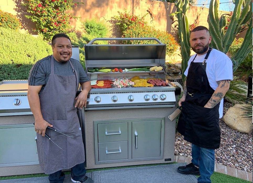 Teppanyaki, Griddle, Built-In BBQ Grill with Side Burner, Storage Drawers 7'6"