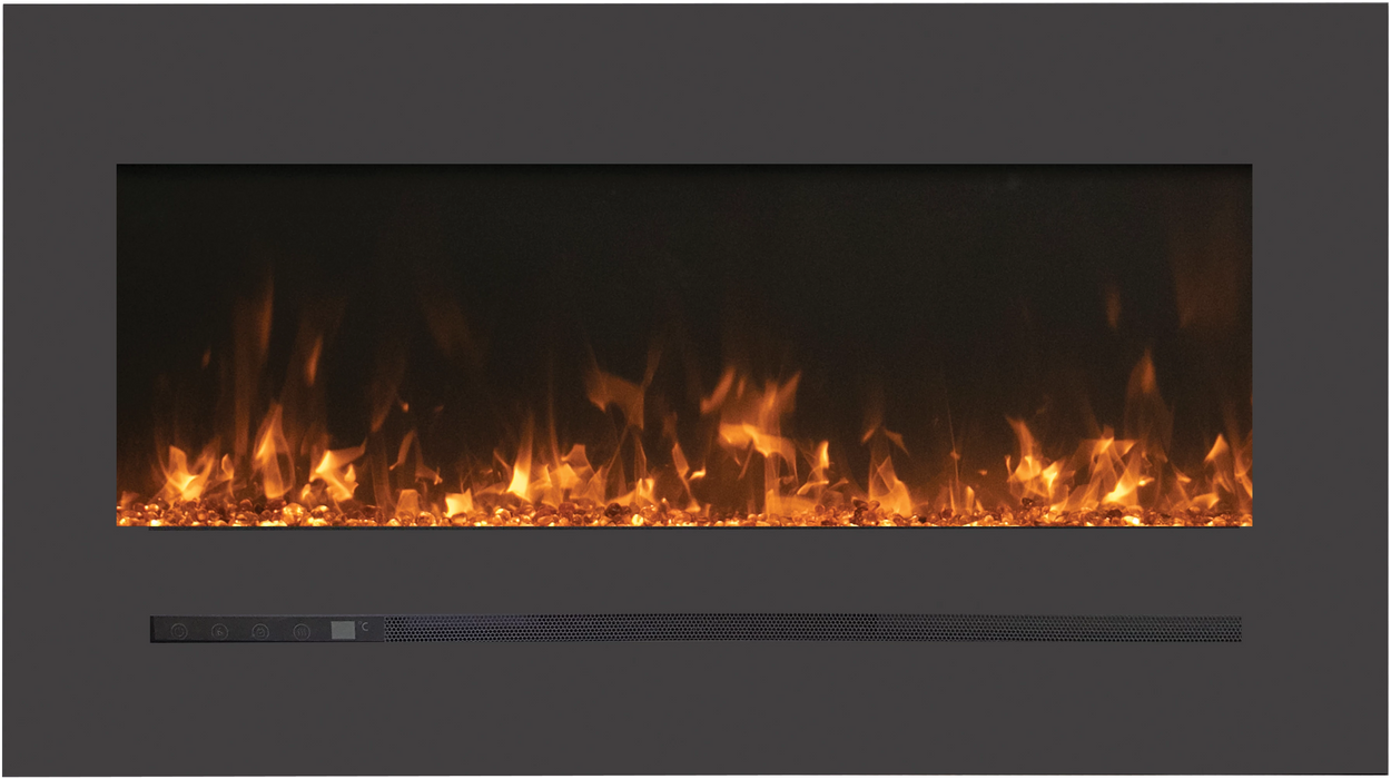 Amantii Wall Mount / Flush Mount 26", 34", 48", 60", 72", 88"  Electric Fireplace with a Steel Surround and Glass Media