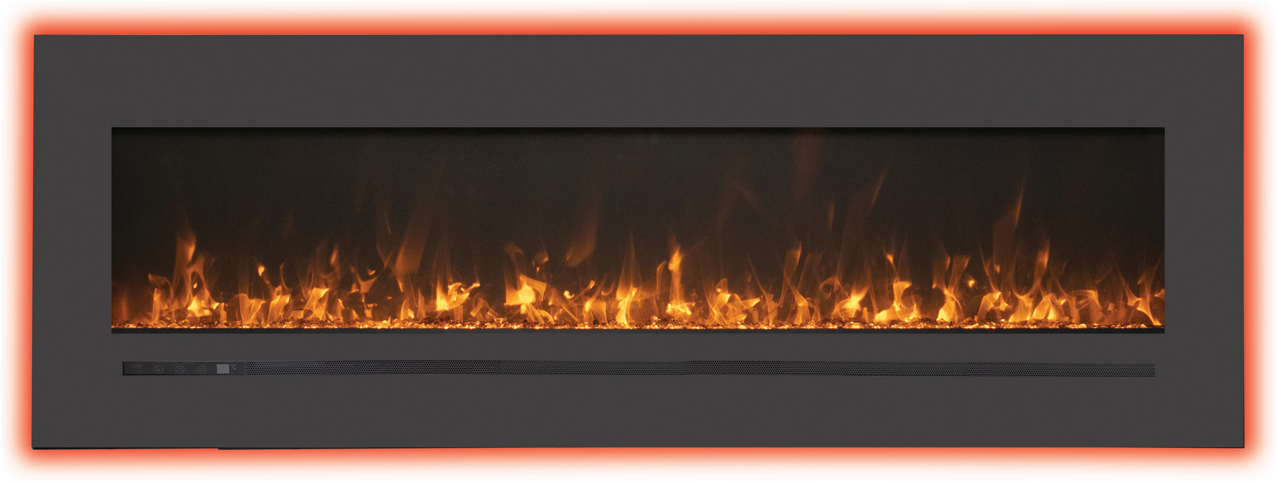 Amantii Wall Mount / Flush Mount 26", 34", 48", 60", 72", 88"  Electric Fireplace with a Steel Surround and Glass Media