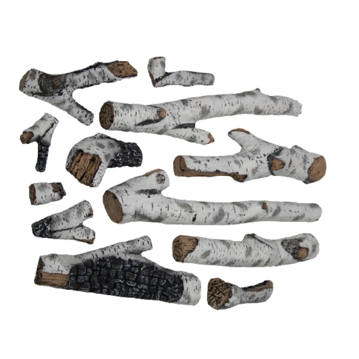 Amantii 12-piece Large Birch Log Set with Deluxe Media Kit DESIGN-MEDIA-BIRCH-12PCELARGE