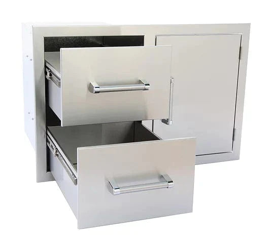 Kokomo Grills Stainless Steel Two Drawer - One Door Combo